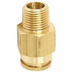 Parker® 68PTC-4-6 Air Brake Connector, 1/4 x 3/8 in Nominal, PTC x MNPT, 250 psi, Brass